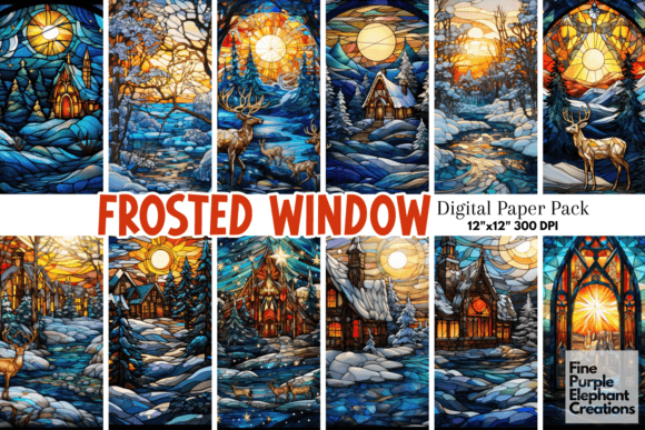 Download Winter Stained Glass Holiday Background - Premium Resources