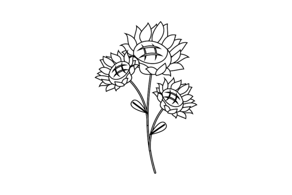 Download Sunflowers Floral Outline - Premium Bundle